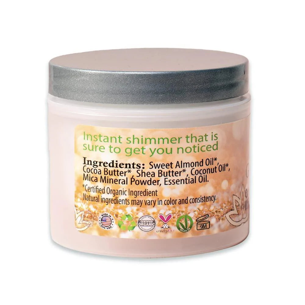 Super Level 3 Rose Gold Body Shimmer Organic Whipped Body Butter 4.0 Fl Oz