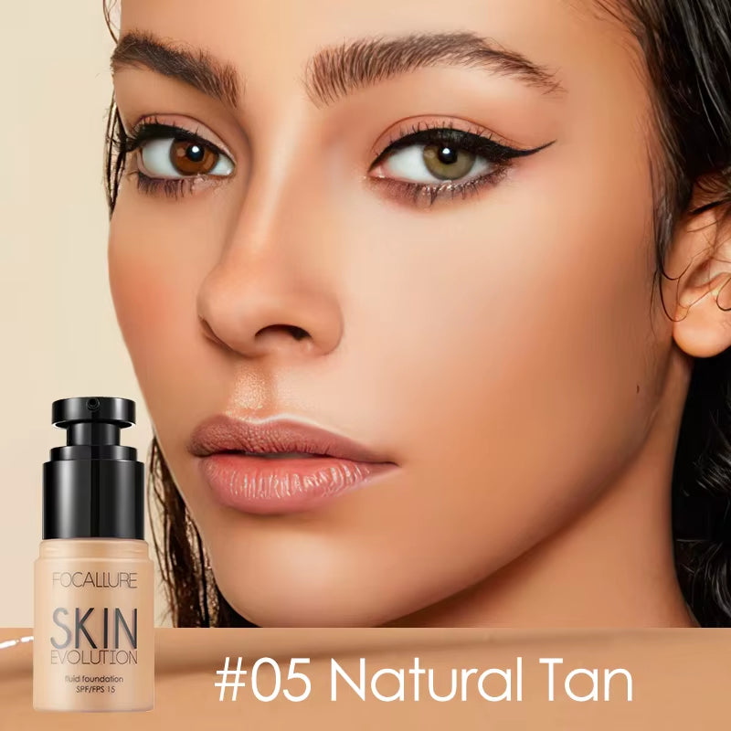 FOCALLURE Liquid Foundation – Lightweight, Waterproof, Moisturizing Concealer Cream for Flawless, Radiant Skin