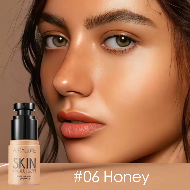 FOCALLURE Liquid Foundation – Lightweight, Waterproof, Moisturizing Concealer Cream for Flawless, Radiant Skin