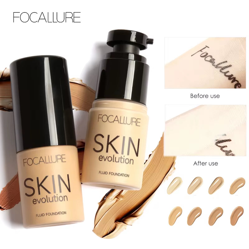 FOCALLURE Liquid Foundation – Lightweight, Waterproof, Moisturizing Concealer Cream for Flawless, Radiant Skin